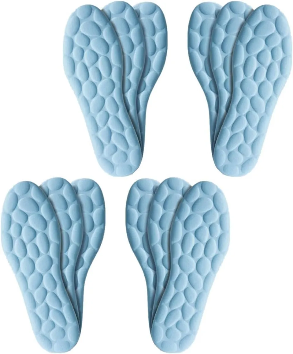 6Pairs High Elasticity Shoe Insoles for Men Women Shock Absorbing Sports Insoles Comfortable Cushion for Daily Walking Basketball Design Fit