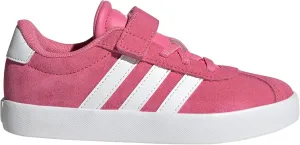 adidas VL Court 3.0 Elastic Lace Sneaker, Pink Fusion/White/Grey, 2 US Unisex Little Kid