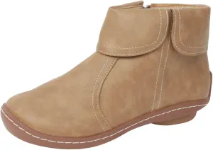 AMDBEL Ankle Boots for Women No Heel Premium Orthopedic Booties Arch Support Fall Winter Boots Zipper Short Booties