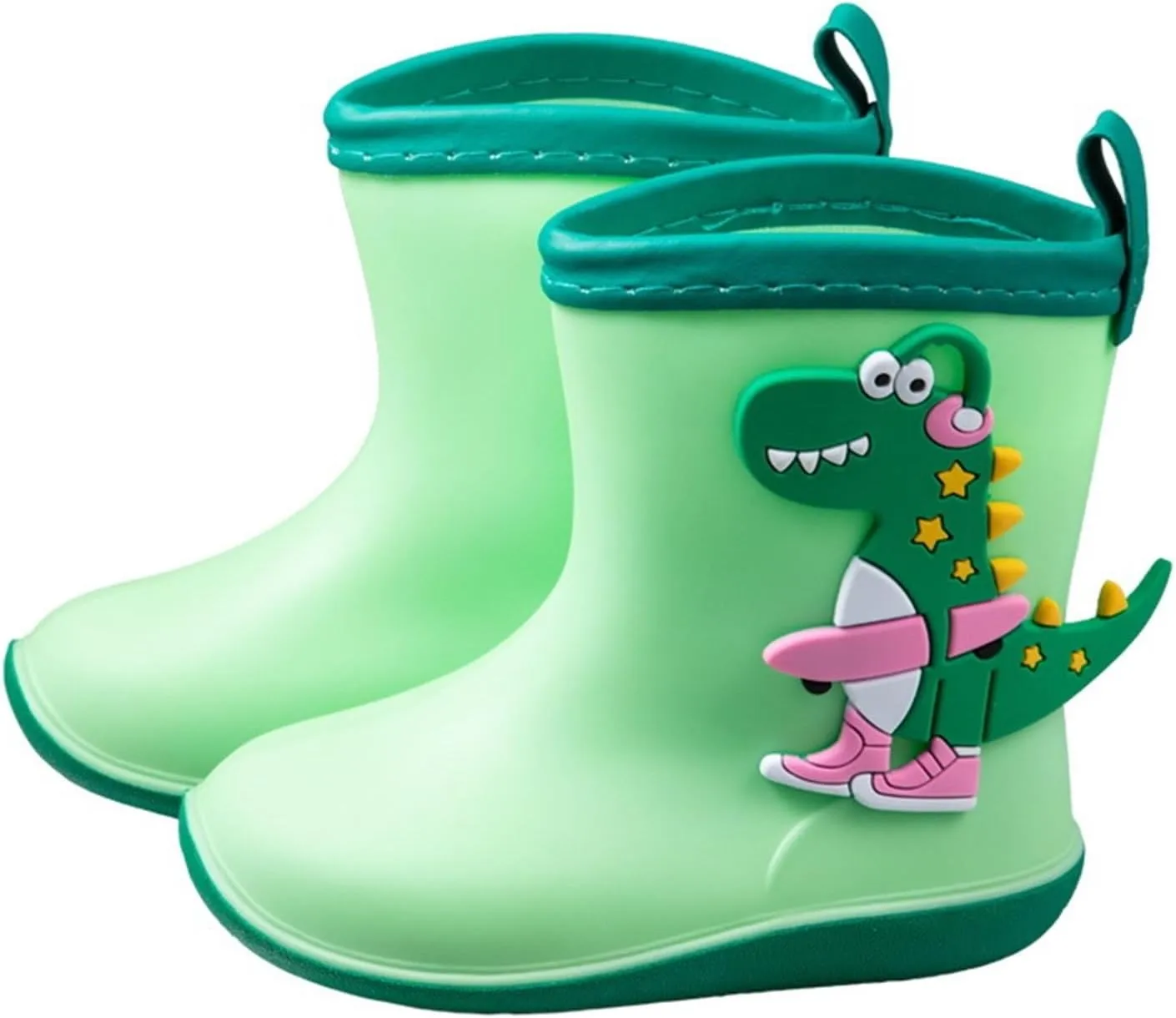 artoon Dinosaur Rain Boots For Toddler Baby Boys Girls aterproof Non Slip Shoes Outdoor Paly Soft Roller Booties