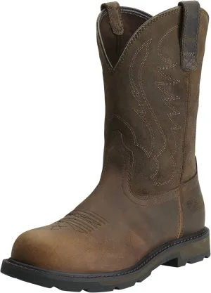 BMVY9 Mens Groundbreaker Steel Toe Work Boot Brown 11.5 Wide