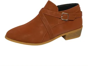 Booties for Women Low Heel Flat Boots Women Chunky Brown Boots Work Boots Black Ankle Boots for Women with Heel Comfort Womens Ankle Booties Low Heel Brown