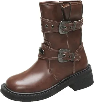 Boots Women Wide Ankle Boots for Women Gold Booties for Women Black Heels for Women Chunky Heel Womens Booties and Ankle Boots Leather Low Heel Ankle Boot