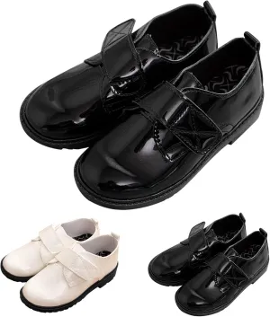 Boys Dress Leather Shoes with Lace Strap Flat Non Slip Wedding School Uniform Formal Sneakers Kids Ankle Soft Shoes