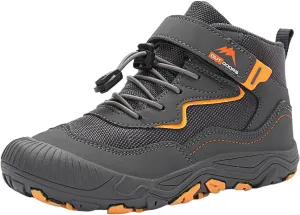 Boys Girls Hiking Sneakers High Top Lace-Up Lightweight Breathable Outdoor Athletic Shoes Tennis Soccer Sports Shoes
