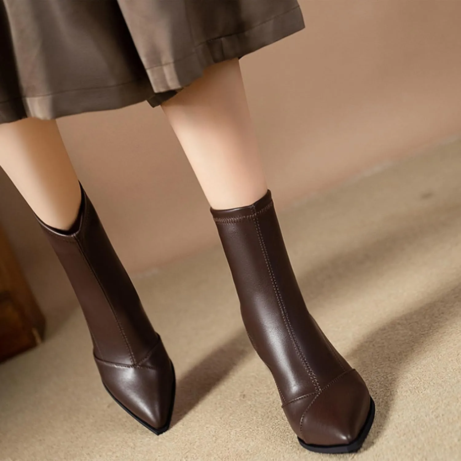 Brown Ankle Boots Black Boot Blue Boots Winter Work Boots for Women Womens Ankle Boots with Heel Black Platform Boots Wedge Booties for Women Stretch Ankle Boot