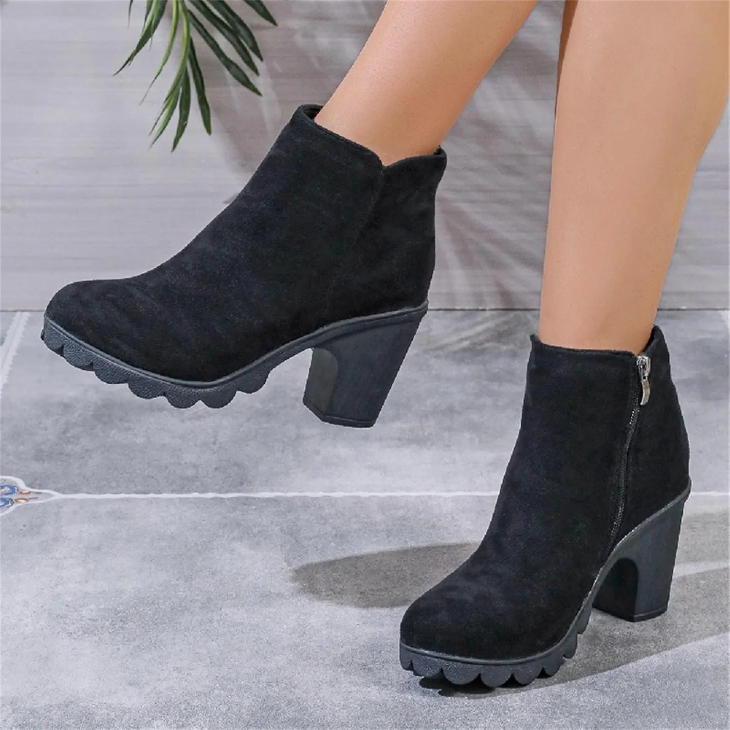 Brown Ankle Boots Botas Negras Para Mujer Women Leather Boots Women Wide Width Womens Leather Booties and Ankle Boots Women Lace Up Buckle Belt High Heels Platform Ankle Boots