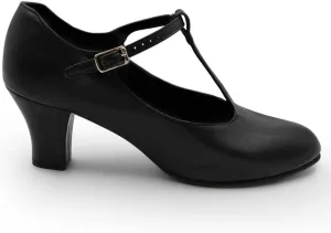 Capezio Women's Jr. Footlight T-Strap Character Shoe Oxford, 13 Black