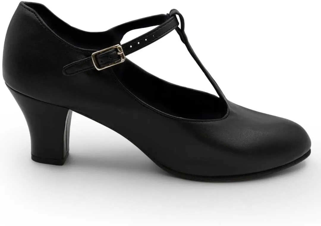 Capezio Women's Jr. Footlight T-Strap Character Shoe Oxford, 13 Black