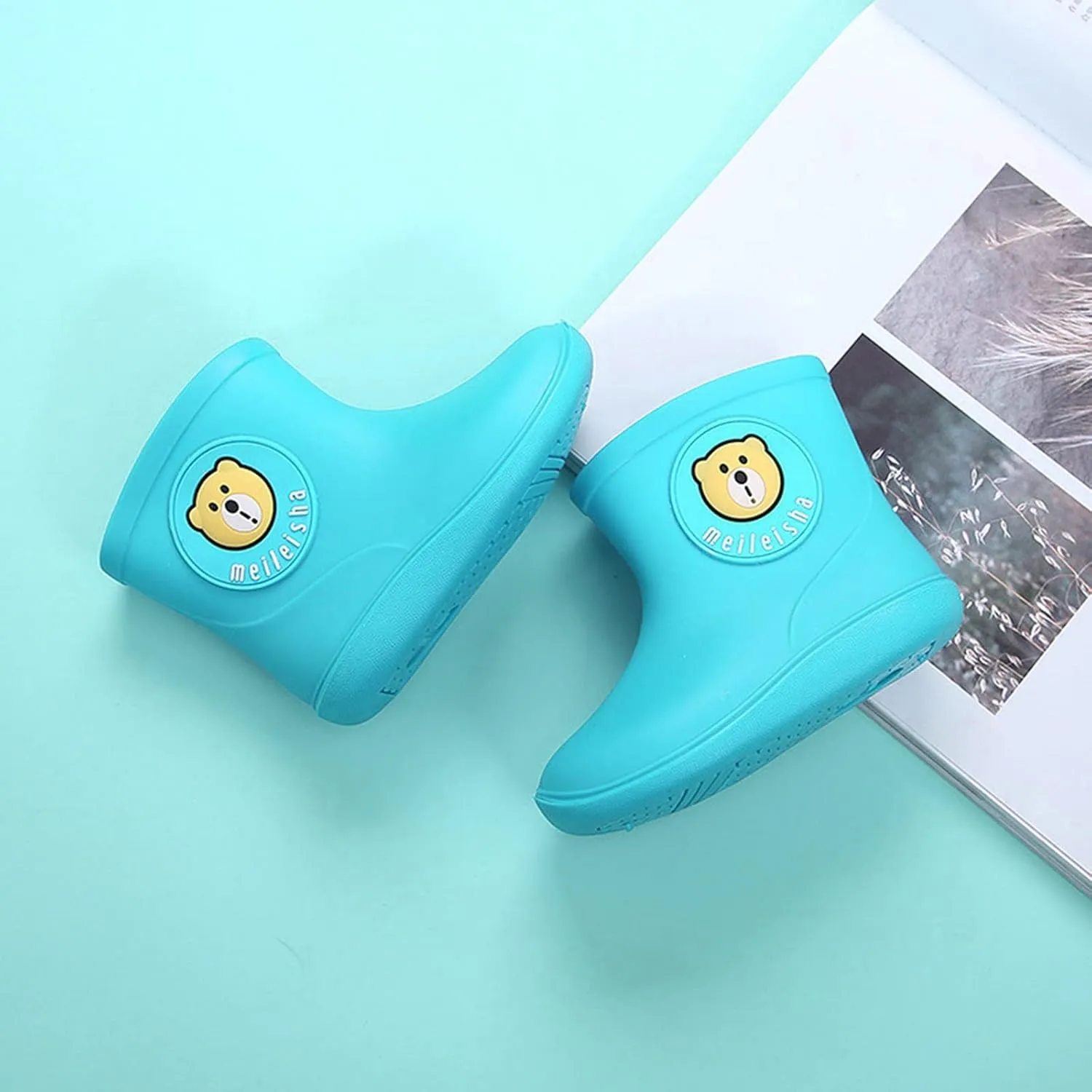 Cartoon Boots Kids Shoes Baby Rain Rain Boys Toddler Girls Rubber Baby Shoes Fashion Shoes for Kids (Blue, 3-4 Years)