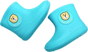 Cartoon Boots Kids Shoes Baby Rain Rain Boys Toddler Girls Rubber Baby Shoes Fashion Shoes for Kids (Blue, 3-4 Years)