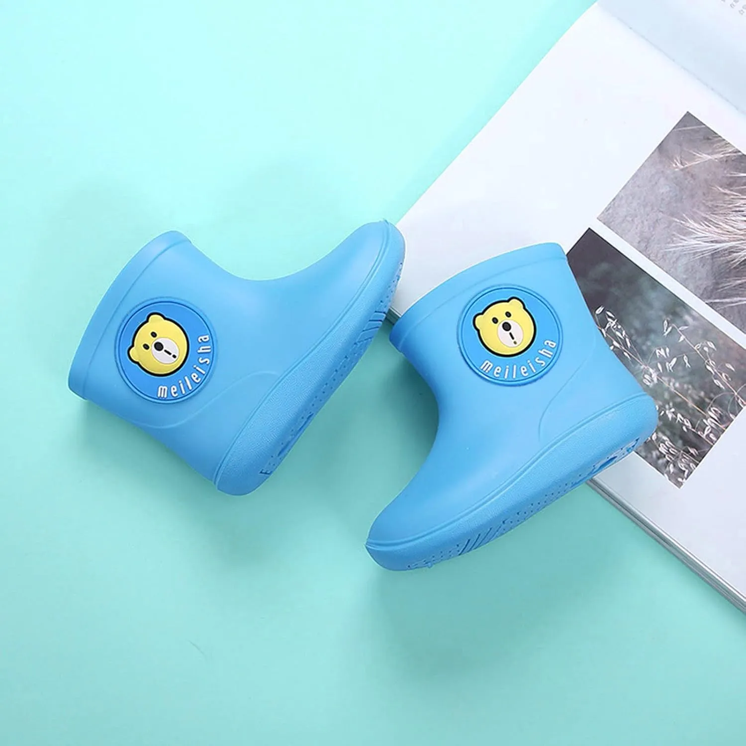 Cartoon Boots Kids Shoes Baby Rain Rain Boys Toddler Girls Rubber Baby Shoes Fashion Shoes for Kids (Blue, 3-4 Years)