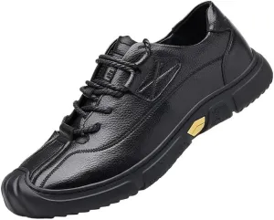 Casual Oxford Derby Orthopedic Leather Shoes No-Stripe Comfortable Walking Shoes Business Office Loafers Work Flats Sneakers(7)