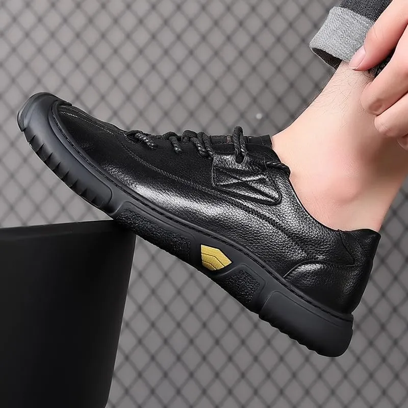 Casual Oxford Derby Orthopedic Leather Shoes No-Stripe Comfortable Walking Shoes Business Office Loafers Work Flats Sneakers(7)
