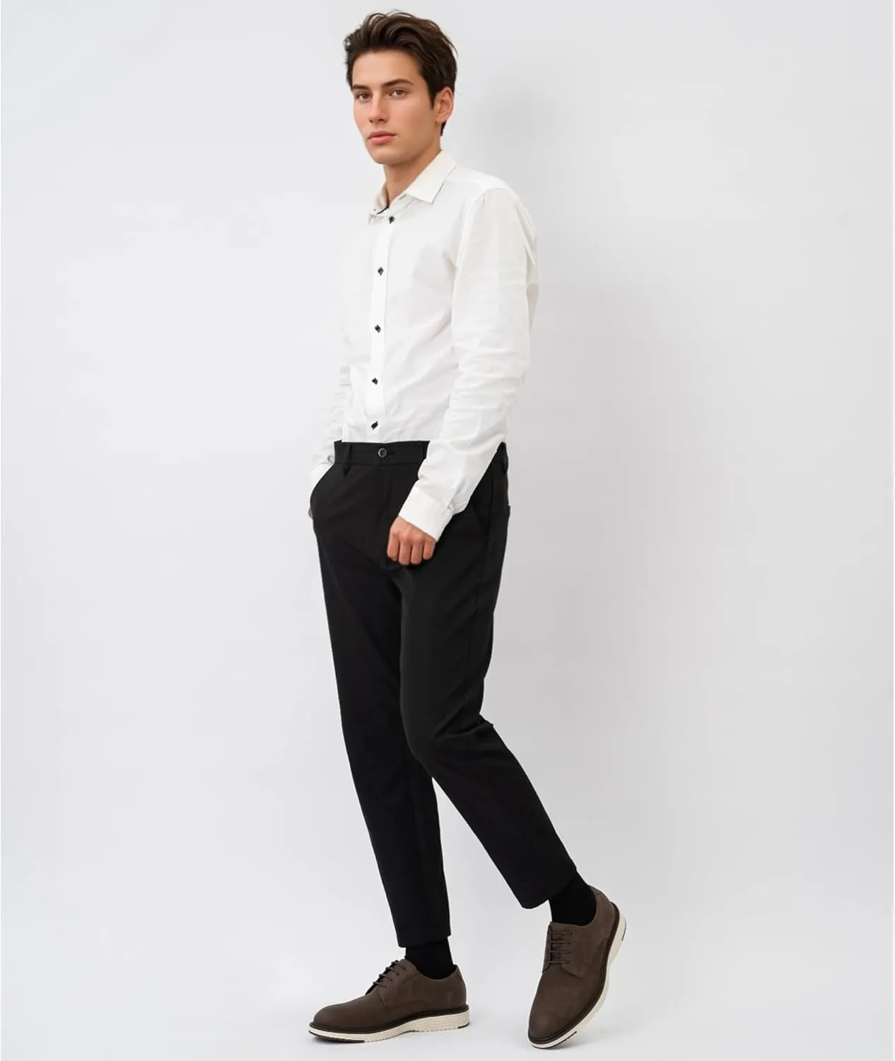 CGRRBW Mens Dress Shoes Casual Oxford Shoes Dress Sneakers Fashion Comfortable Work Business Office Shoes