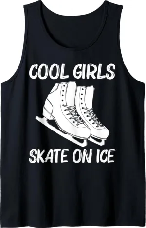 Cool Figure Skating For Girls Kid Spin Jump Ice Skate Skater Tank Top