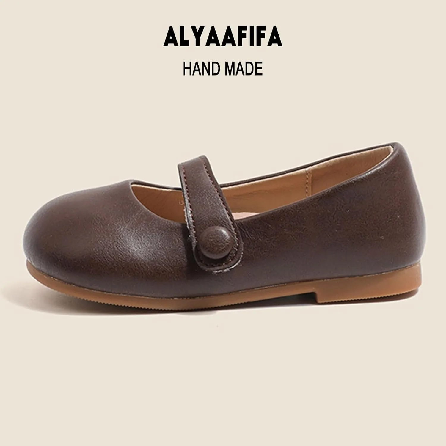 Cute Mary Jane Flats for Girls Closed Round Toe Ankle Strap Hook and Loop Pumps Toddler Little Kids Big Kid Casual Party School Uniform Dress Shoes Lightweight