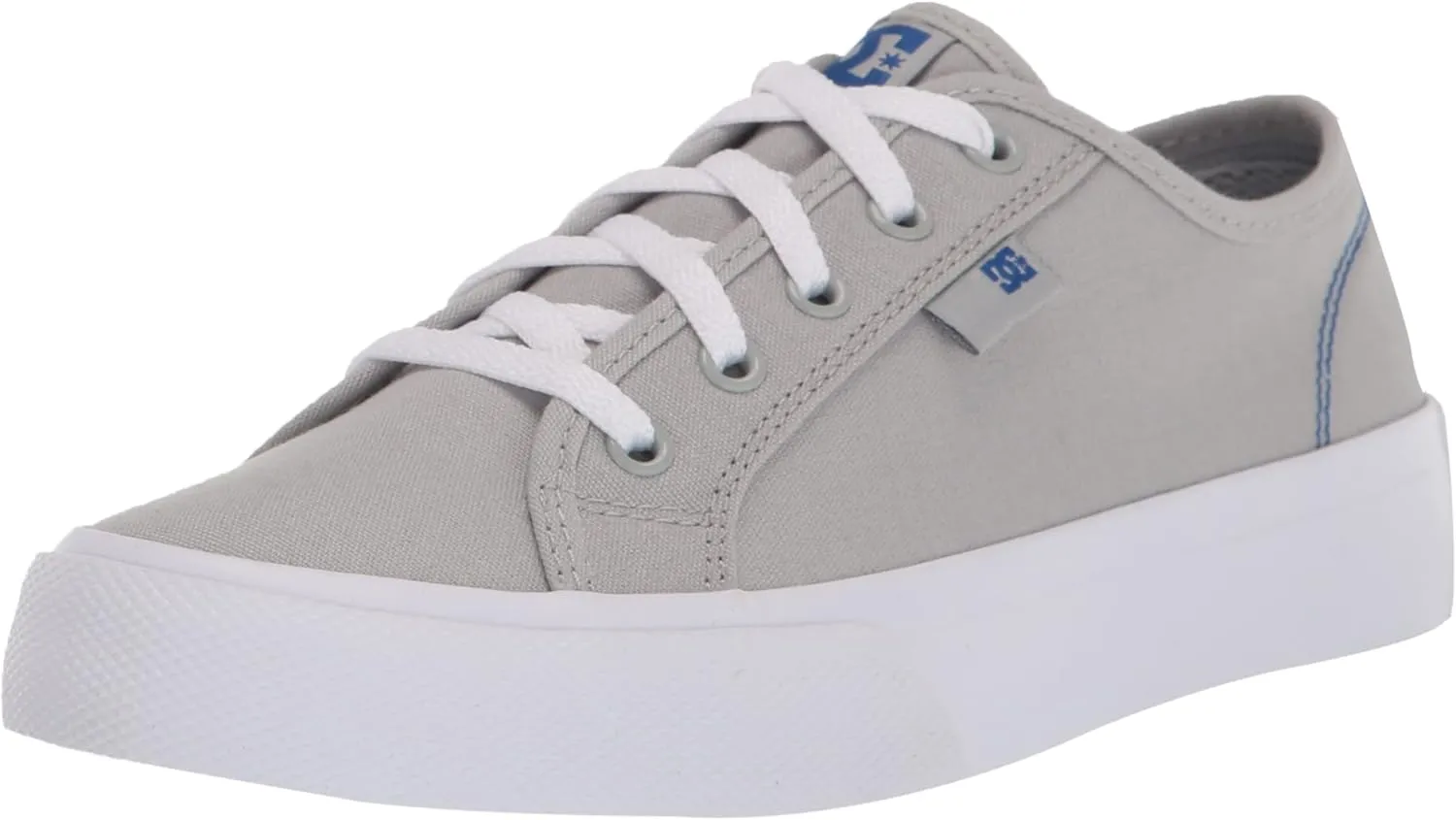 DC Boy's Manual Low Shoe Skate, Grey/White, 13 Big Kid