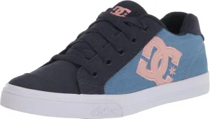 DC Girls Chelsea Low Shoe Skate, Denim, 11 Big Kid