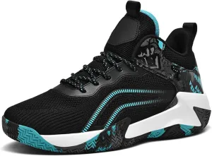 DHAEY Men's Basketball Shoes Fashion Sneakers Lightweight Breathable Outdoor Anti Slip Sports Running Shoes Cushioning Workout Shoes for Fitness (Color : Green, Size : 7 Women/5.5 Men)