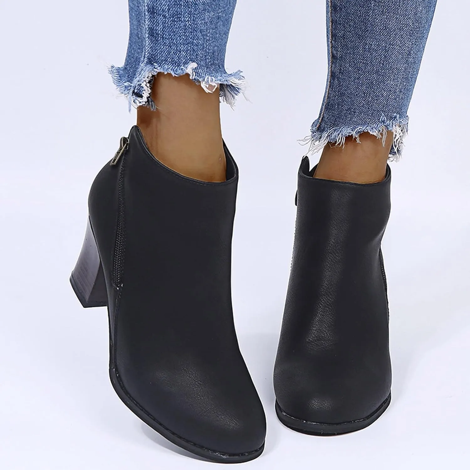 Dress Boots Women Ankle Western Boots for Women Blue Booties Dark Brown Ankle Boots for Women Women'S Leather Ankle Boots Zipper Winter Booties Wide Width White Cowboy Booties