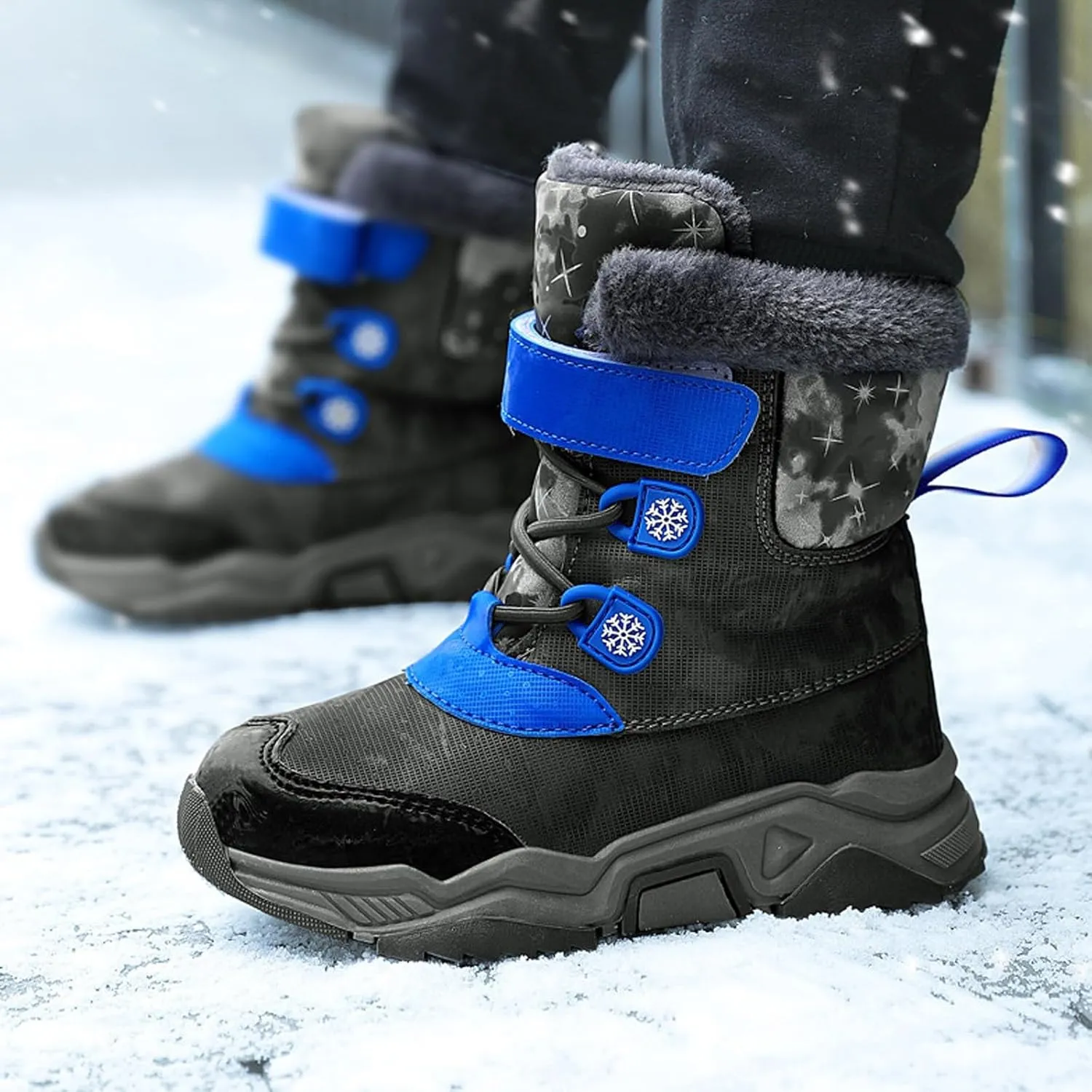 Fashion Big Kids Winter Water Proof Flat Keep Warm Snow Boots Comfortable Mid Boots Shoes Shoes Girls Kids Rubber Boots