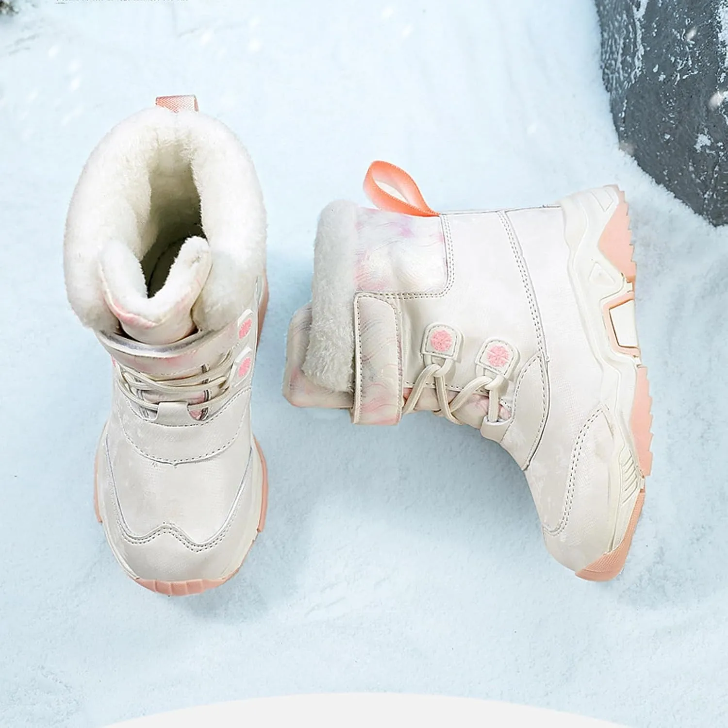 Fashion Big Kids Winter Water Proof Flat Keep Warm Snow Boots Comfortable Mid Boots Shoes Shoes Girls Size 6