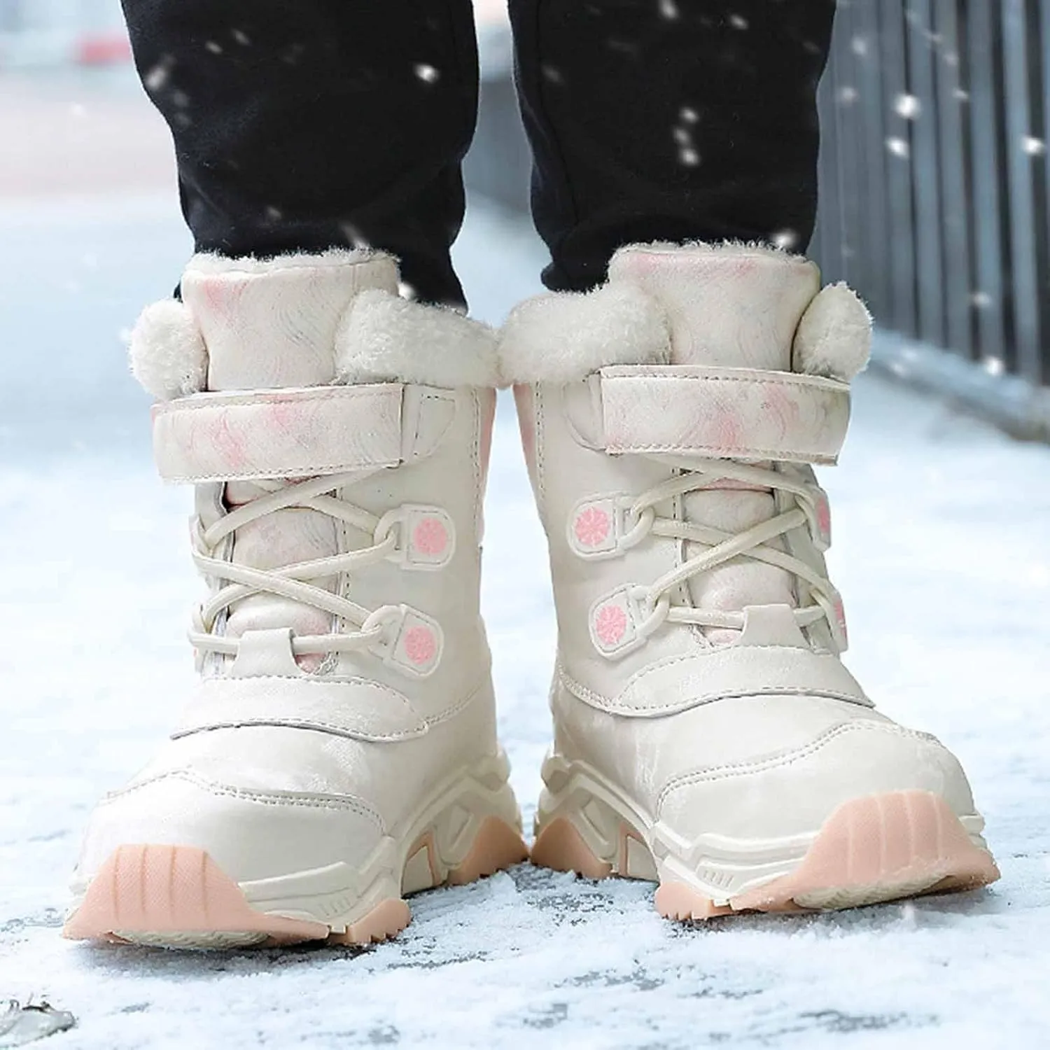 Fashion Big Kids Winter Water Proof Flat Keep Warm Snow Boots Comfortable Mid Boots Shoes Shoes Girls Size 6