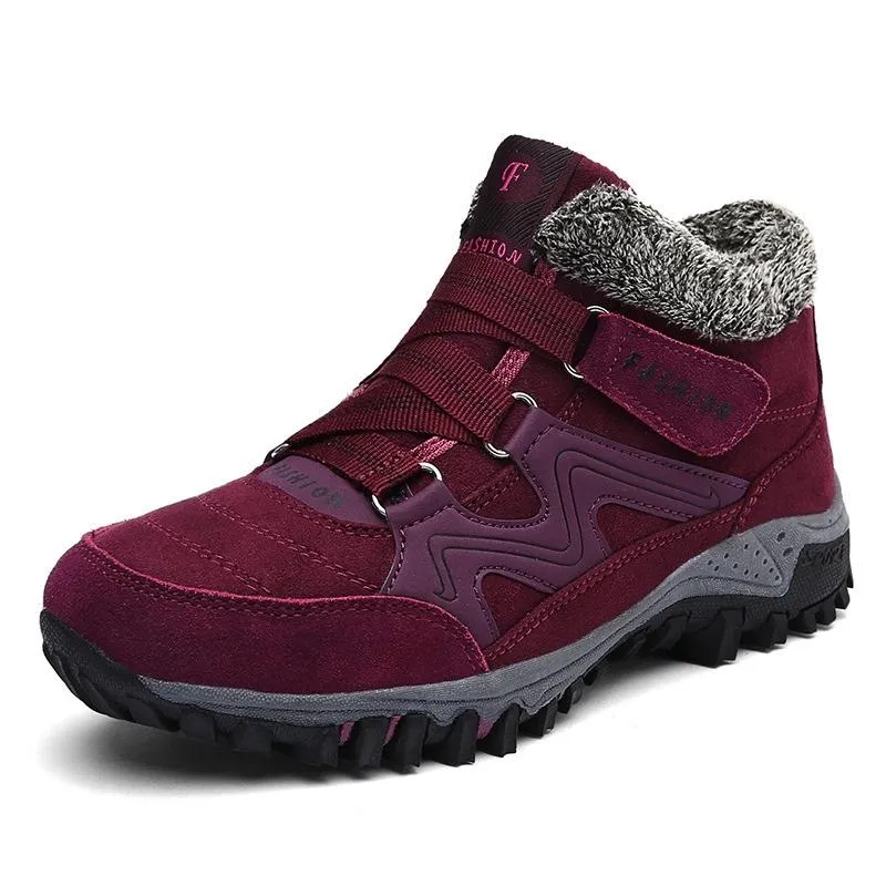 Fur Lined Waterproof Hiking Boots Walking Shoes For Women
