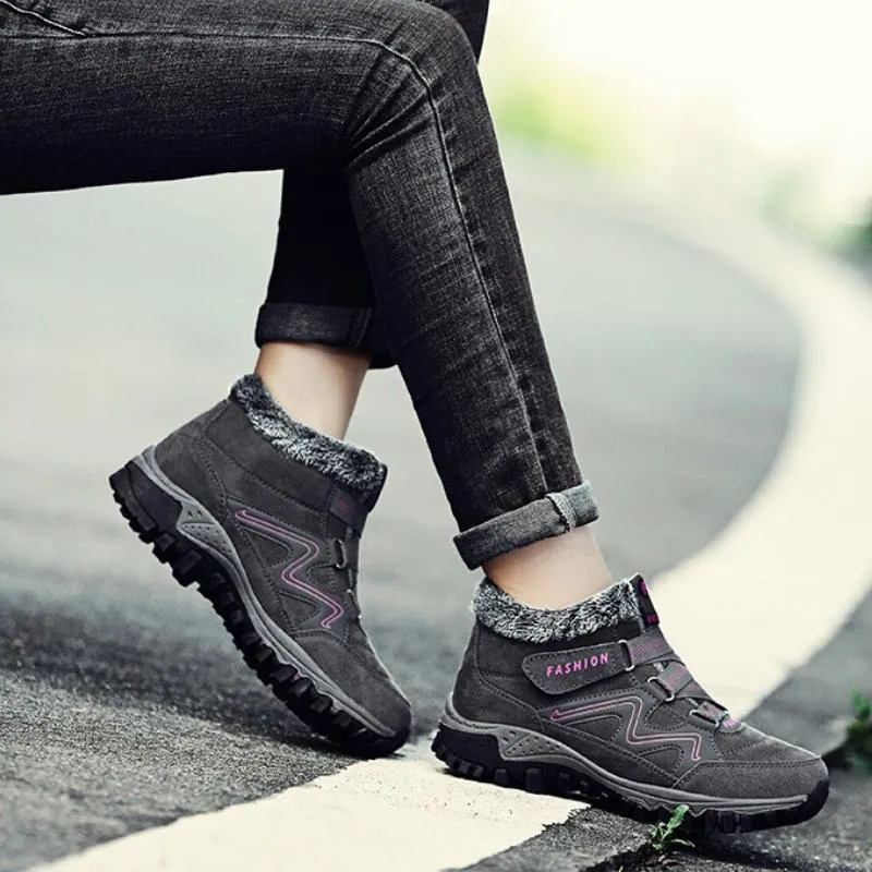 Fur Lined Waterproof Hiking Boots Walking Shoes For Women