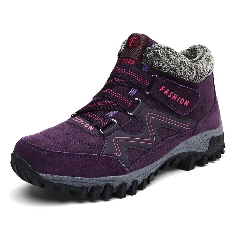 Fur Lined Waterproof Hiking Boots Walking Shoes For Women