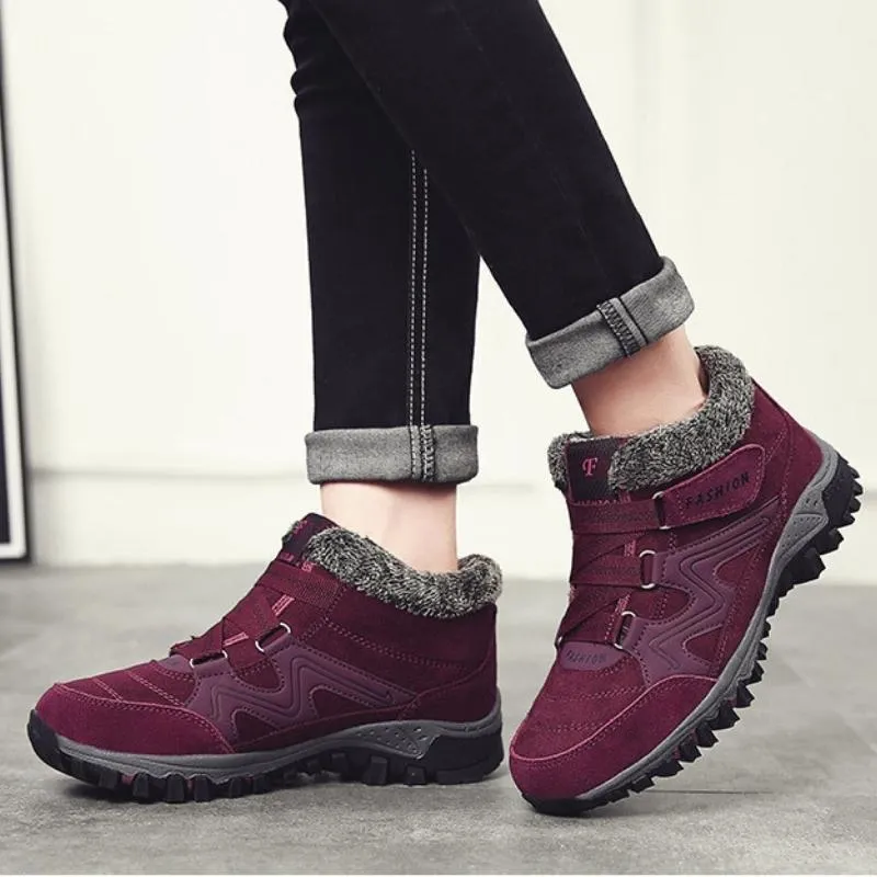 Fur Lined Waterproof Hiking Boots Walking Shoes For Women