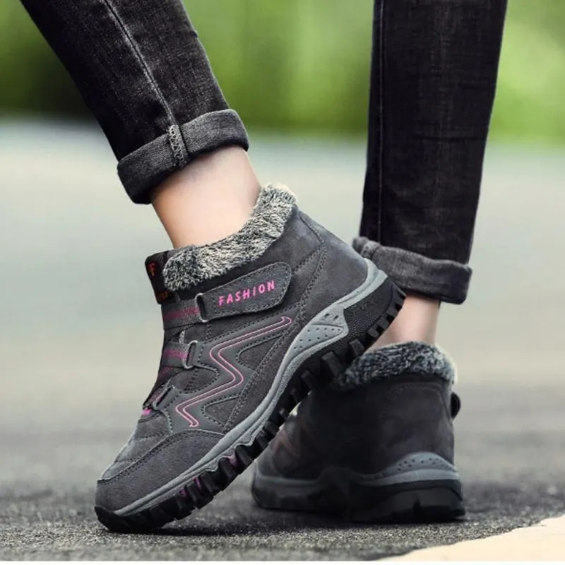 Fur Lined Waterproof Hiking Boots Walking Shoes For Women