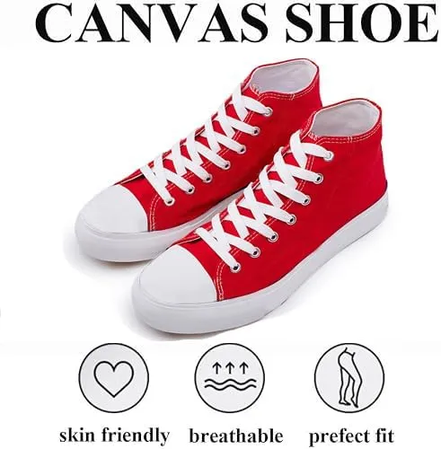 FUUPNN Platform Sneakers Canvas Fashion Lace Up Classic Casual Walking Shoes High Tops Canvas Shoes Casual Tennis Shoes