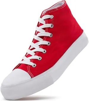 FUUPNN Platform Sneakers Canvas Fashion Lace Up Classic Casual Walking Shoes High Tops Canvas Shoes Casual Tennis Shoes