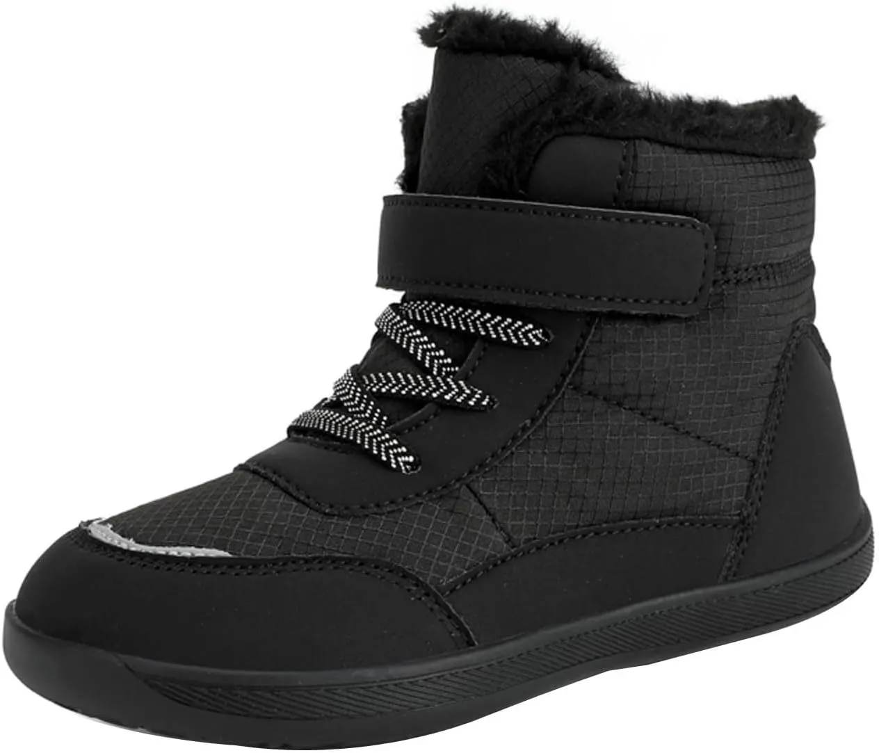 Fuzzy Lined Warm Snow Booties For Childrens Boys Girls Kids Open Toe Leather Soft Sole Boots Shoes Non Slip Sneaker