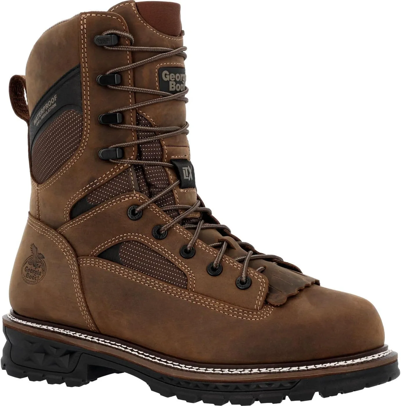 Georgia Boot LTX Logger 9" Composite Toe 400G Insulated Waterproof Work Boot, Brown, Size 11.5(W)