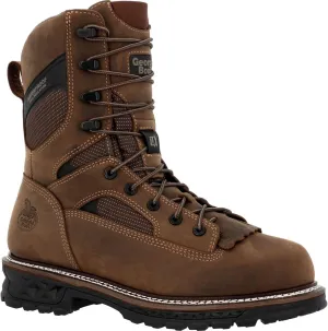 Georgia Boot LTX Logger 9" Composite Toe 400G Insulated Waterproof Work Boot, Brown, Size 11.5(W)