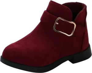 Girl's Ankle Boots Side Zipper Comfort Short Booties Low Heel Short Dress Boots Casual Walking Shoes Little Big Kid