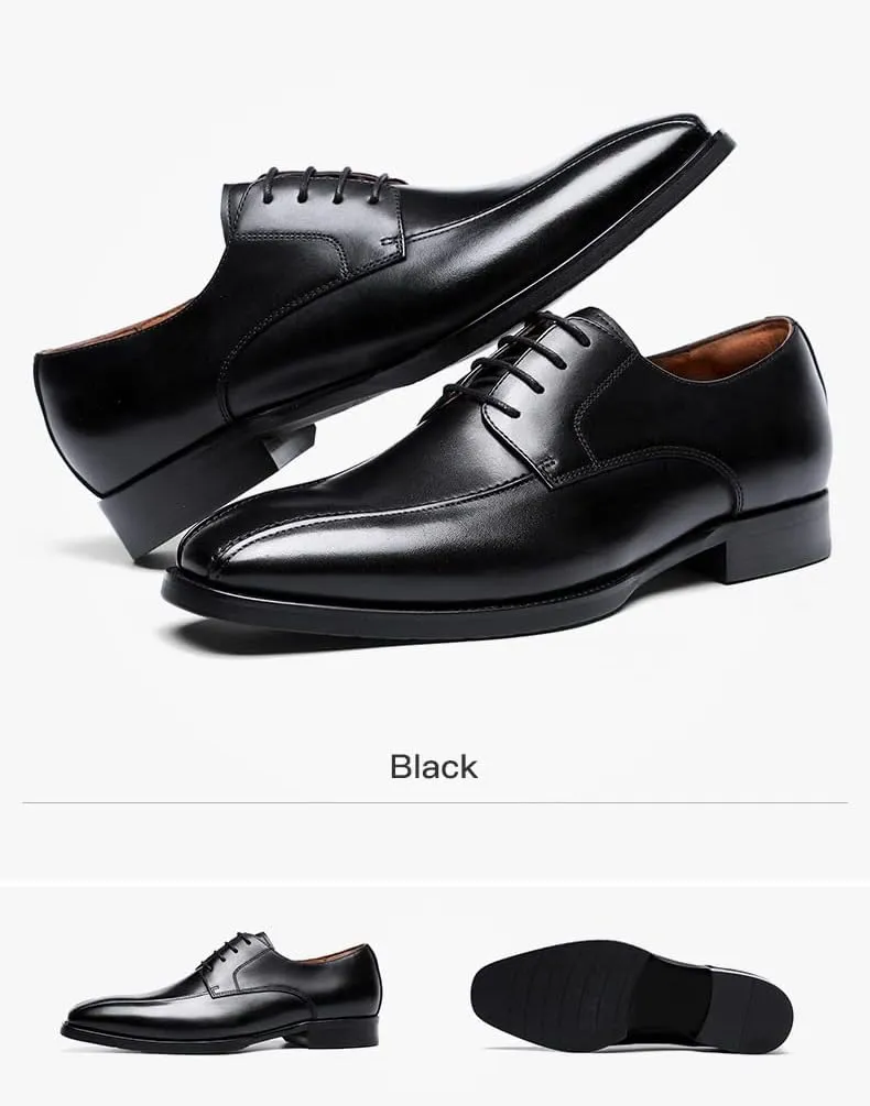 HINDOLA Men's Lace-up Dress Shoes Leather Formal Business Oxford Derby Shoes Retro Dress Shoes for Men