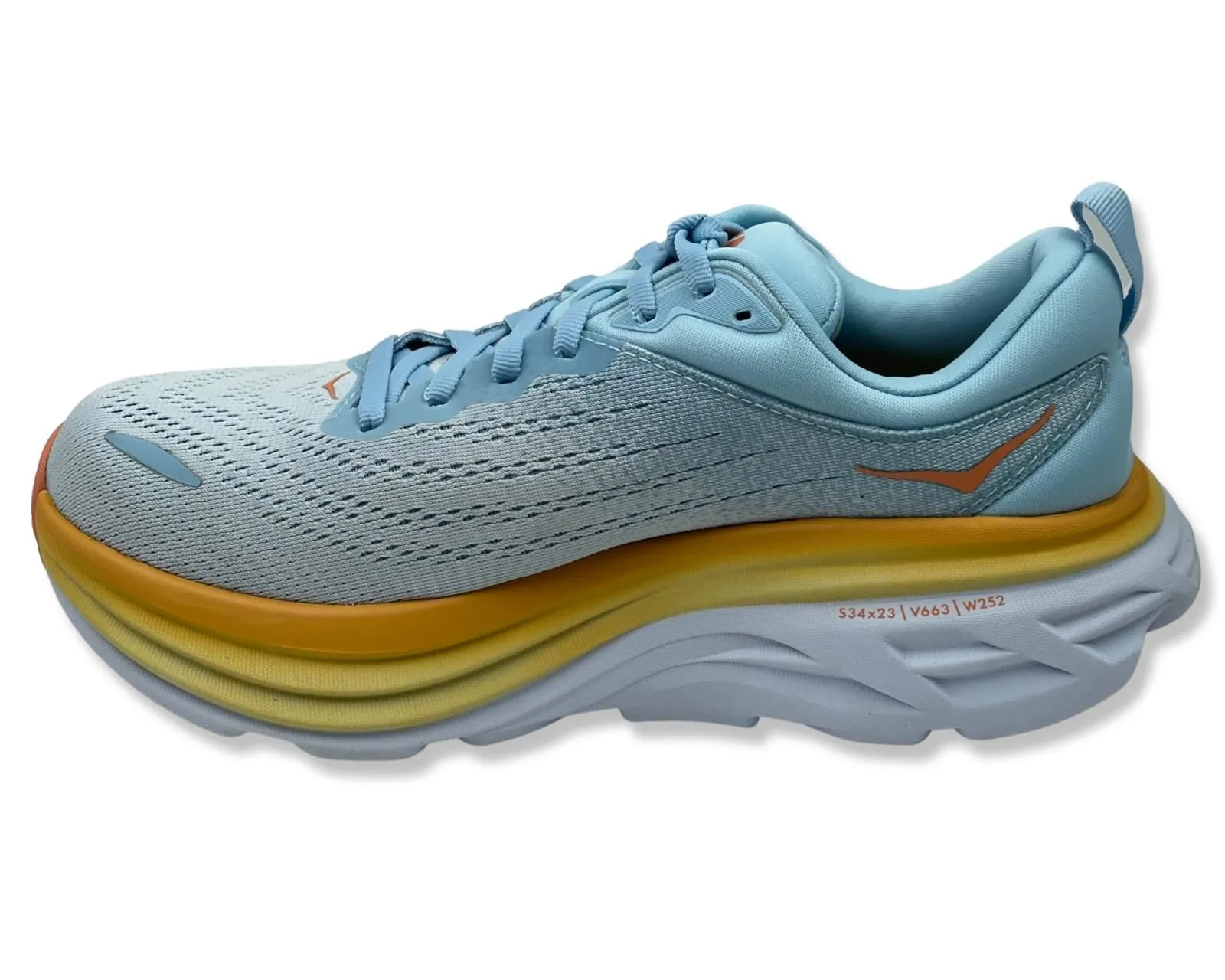 Hoka Bondi 8 Wide in Light Blue for Women's