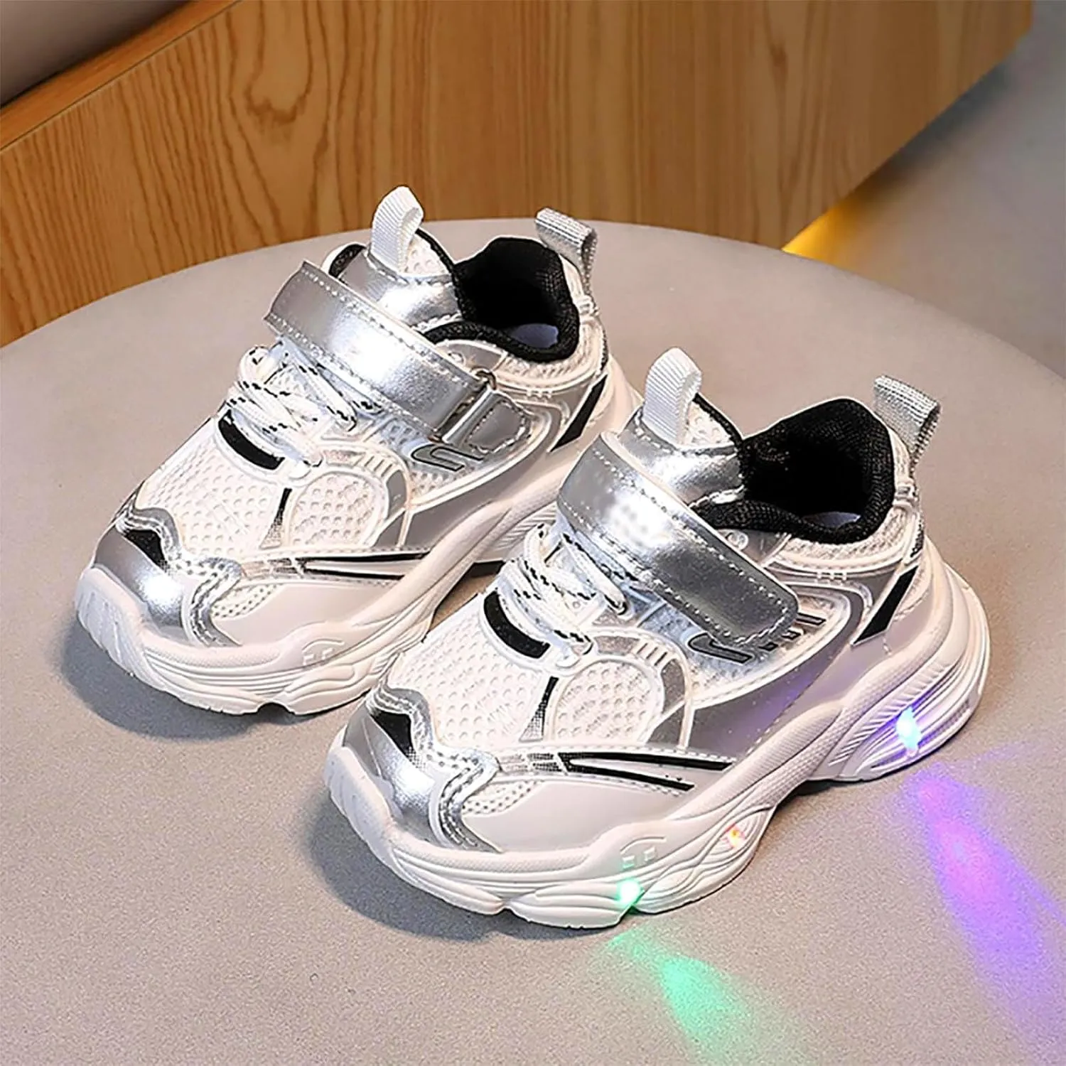 IWIHMIV Boys Running Shoes Kids Tennis Shoes Light Up Boys Girls Shoes Kids Tennis Shoes Breathable Athletic Walking Sneakers