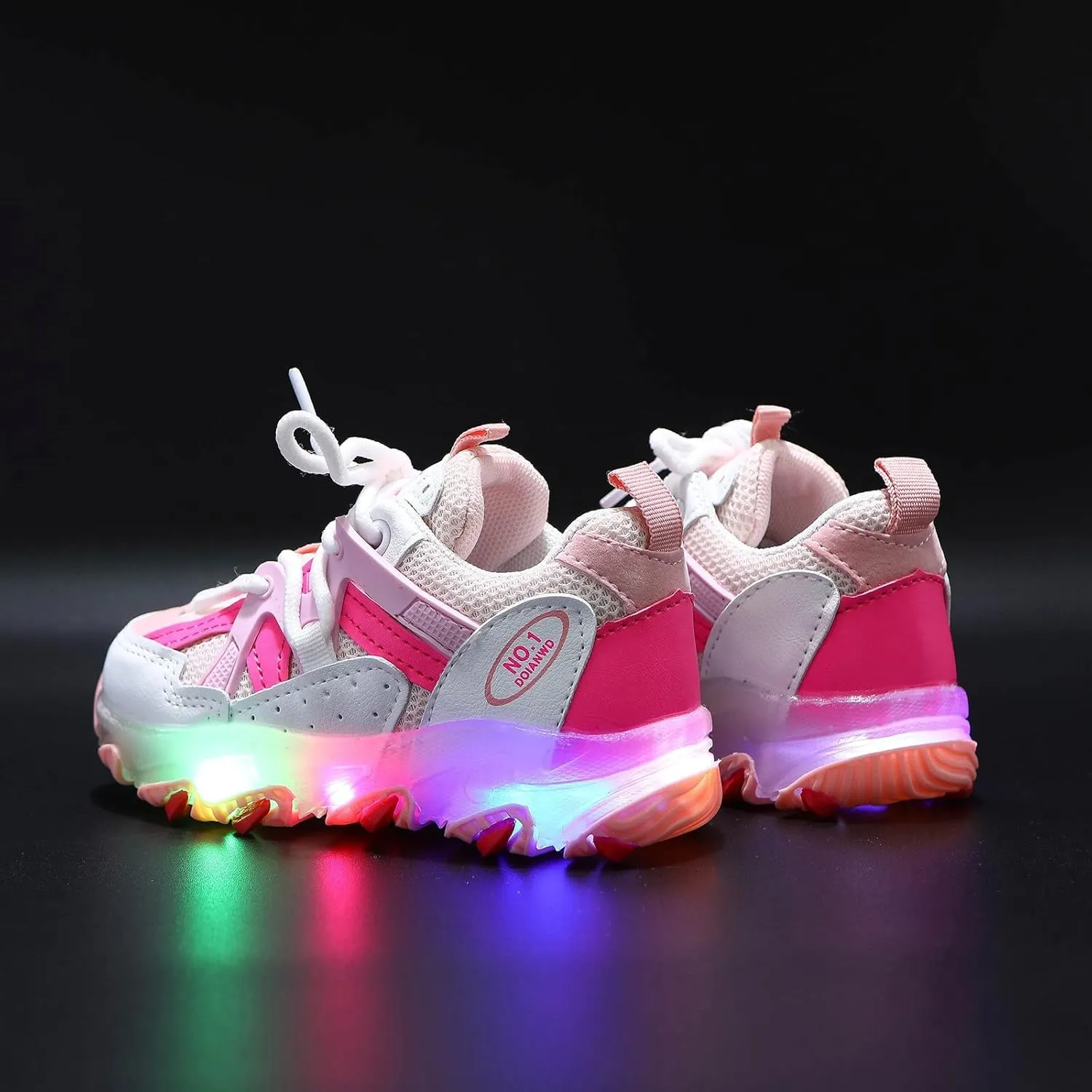 IWIHMIV LED Running Shoes Boys Girls Breathable Tennis Running Shoes Athletic Sport Casual Walking Shoes