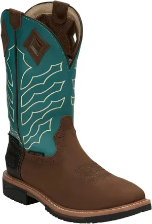 Justin Men's Derrickman Western Work Boot Steel Toe Lt Brown 8 D