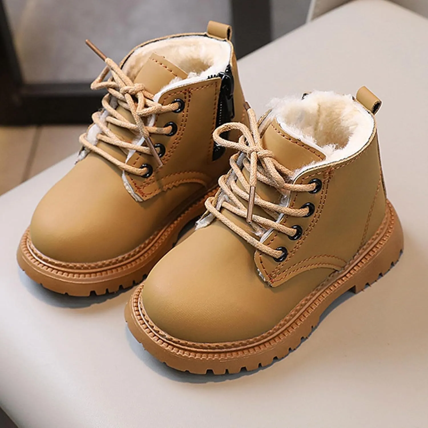 Kids Ankle Boots Boys Girls Lace up Casual Hiking Ankle Boots Outdoor Boots for Toddler/Little Kid/Big Kid