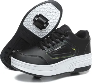 Kids Roller Skate Shoes with Wheels Roller Sneakers for Boys Girls Kids Deformation Wheeled Shoes ?
