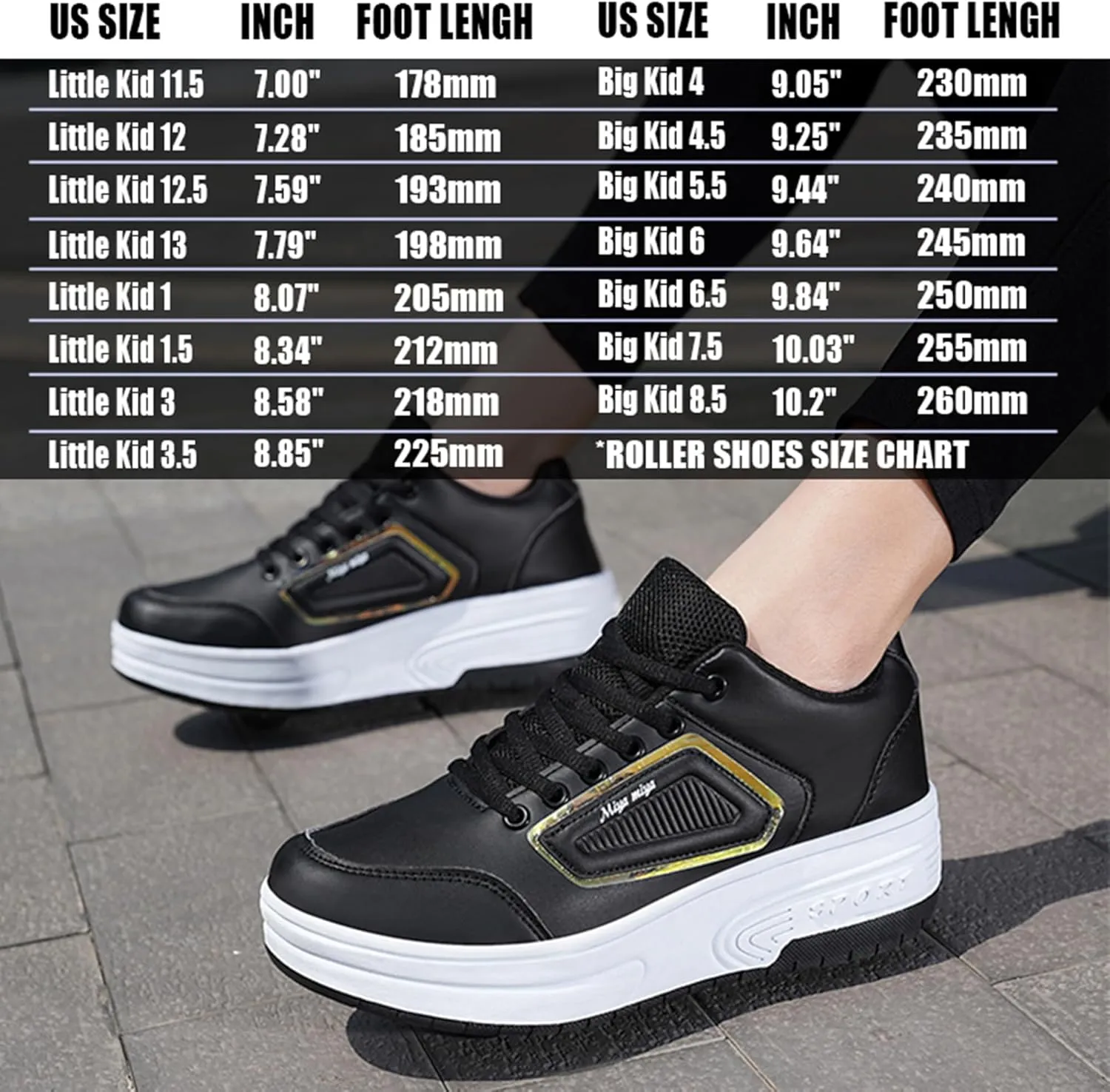 Kids Roller Skate Shoes with Wheels Roller Sneakers for Boys Girls Kids Deformation Wheeled Shoes ?