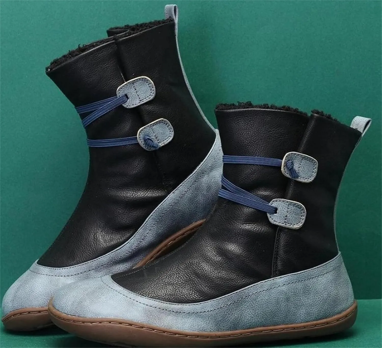 Ladmiple Snow Boots For Women Cute High Top Warm Fur Lined Winter Ankle Booties Outdoor Fashion Slip On Mid Calf Walking Shoe