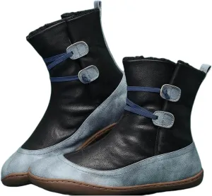 Ladmiple Snow Boots For Women Cute High Top Warm Fur Lined Winter Ankle Booties Outdoor Fashion Slip On Mid Calf Walking Shoe