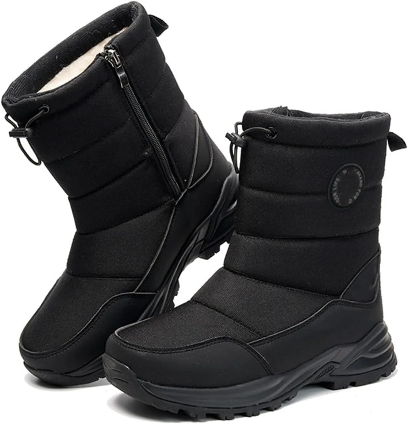 Ladmiple Winter Boots For Women Waterproof Snow Cute Ankle Booties Warm Fur Lined Anti-Slip Outdoor Walking Shoes